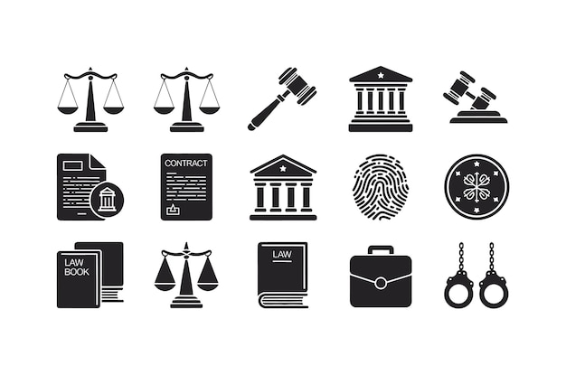Law and Justice Icons Set