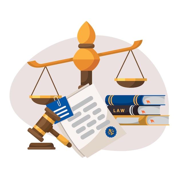 Vector law and justice illustration design