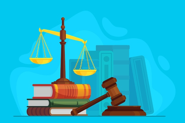 Vettore illustrazione di legge e giustizia