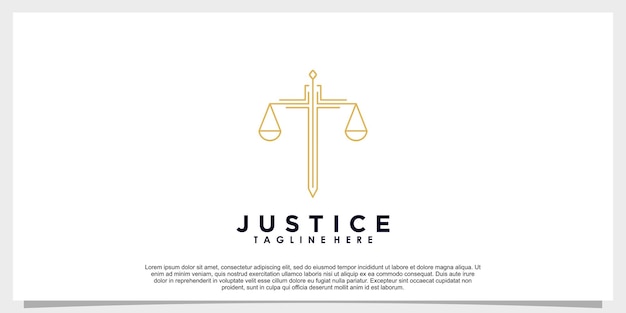 Law of justice logo design with creative concept