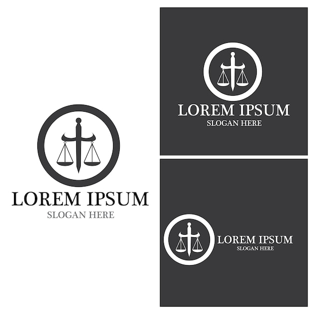 Illustrazione di vettore del modello di logo di giustizia di legge