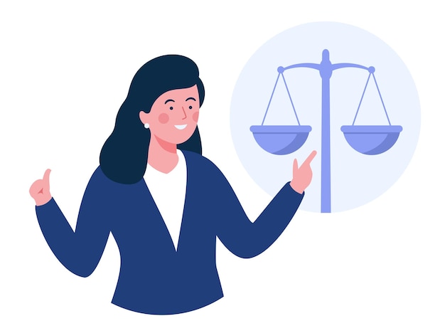 법과 정의의 장면 변호사 컨설팅 고객 판사 나무 망치로 두드리는 법률 조언 개념과 컨설팅 판단 배너와 웹 사이트의 평평한  ⁇ 터 일러스트레이션