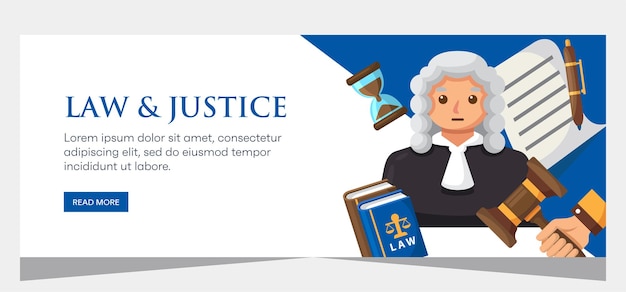 Vector law and justice template banner design premium banner template