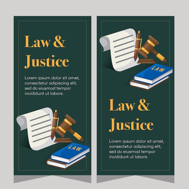 Law and justice template banner vertical premium banner template