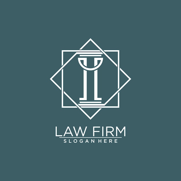 LAW JUSTICE VECTOR LOGO DESIGN WITH MODERN LETTER CONCEPT