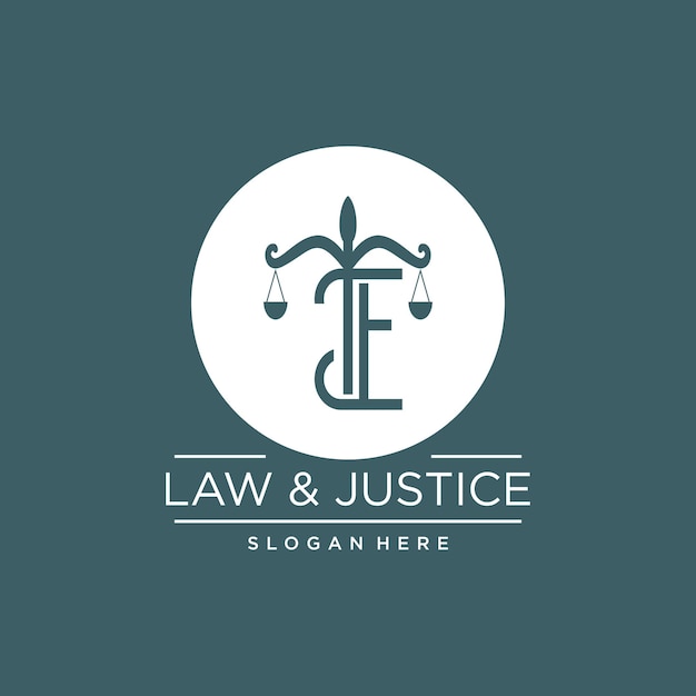 LAW JUSTICE VECTOR LOGO DESIGN WITH MODERN LETTER CONCEPT