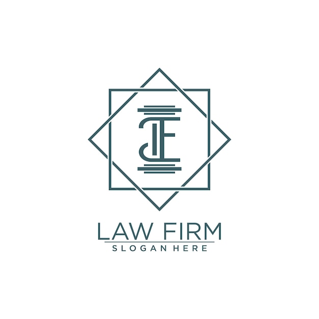 LAW JUSTICE VECTOR LOGO DESIGN WITH MODERN LETTER CONCEPT