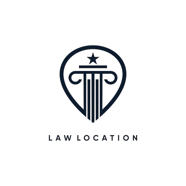 Vector law location icon vector with modern element concept logo design premium vector