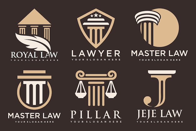 Law logo collectie met creatief element concept