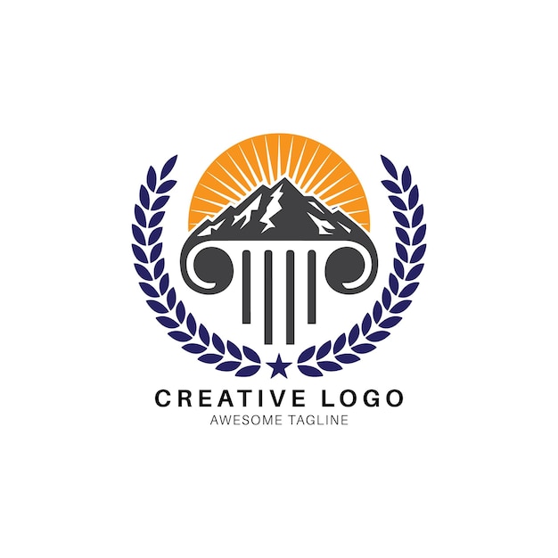 Vector law logo design icon