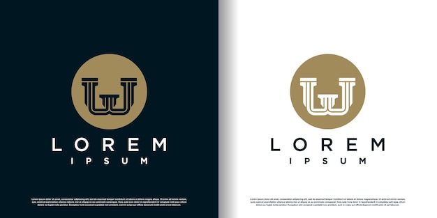 Law logo design with creative concept premium vector