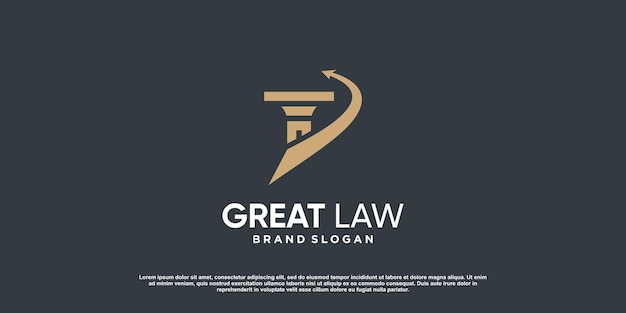 Law logo for justice lawyer law firm company or person Premium Vector