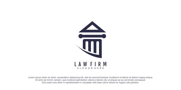 Vector law logo with modern creative style premium vector