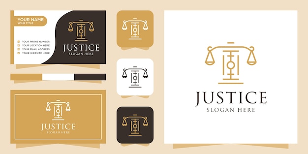 Law logotype and business card template