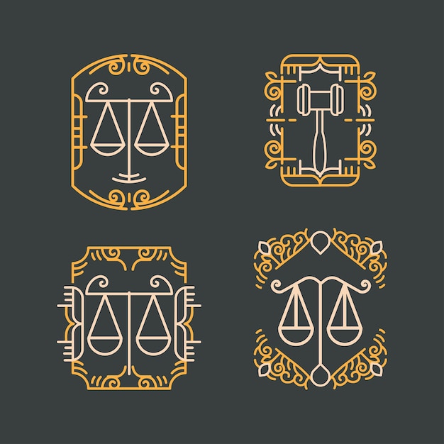 Law office and juridical firm labels and badge
