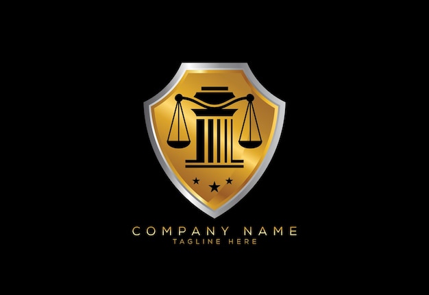 Law pillar logo design pillar law office vector logo template