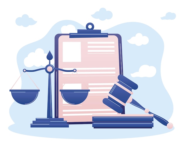 Vector law scale hammer and document