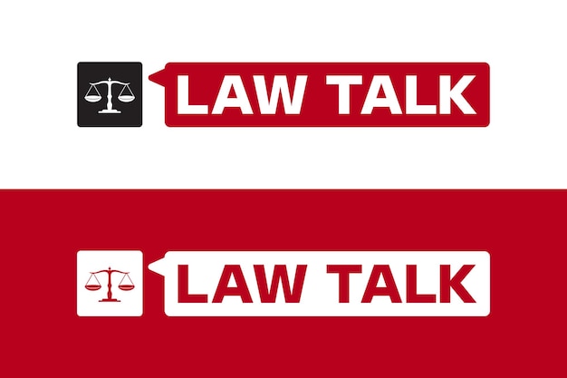 Law Talk Logo Template Design Vector, embleem, ontwerpconcept, creatief symbool, pictogram