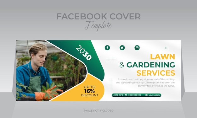 Lawn and Gardening service Social media webbanner sjabloonontwerp voor kwekerij plant bedrijf