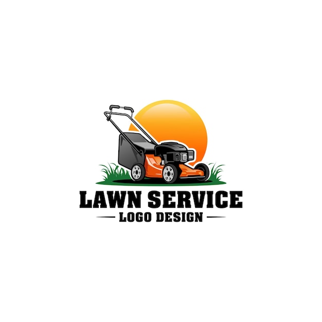 Vector lawn care  lawn mower logo vector