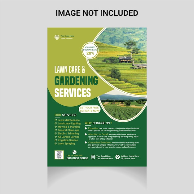 Vector lawn garden flyer poster template