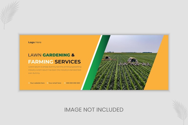 Vector lawn gardening and farming services web banner design template