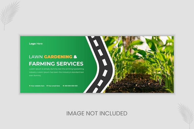 Vector lawn gardening and farming services web banner design template