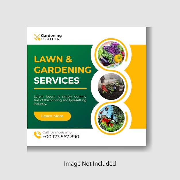 lawn and gardening service social media banner