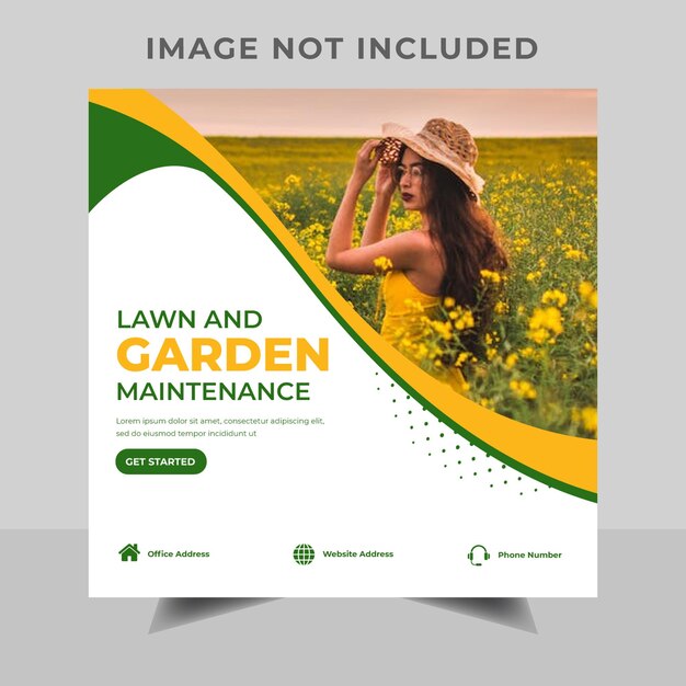 Lawn or gardening services social media post template