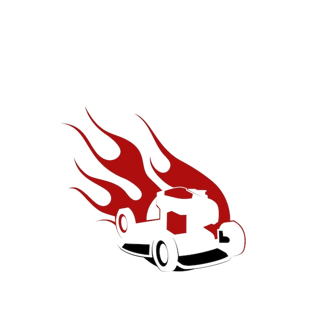 lawn mower fire logo design