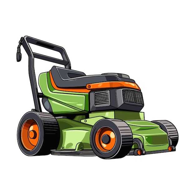 Vector lawn mower grass cutting machine vector