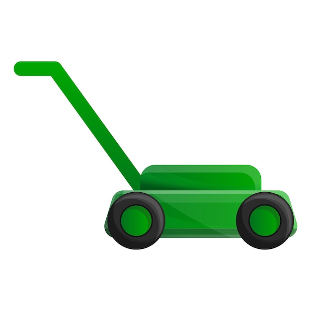 Икона газонокосилки Карикатура векторной иконы газонокосилицы для веб-дизайна, изолированная на белом фоне