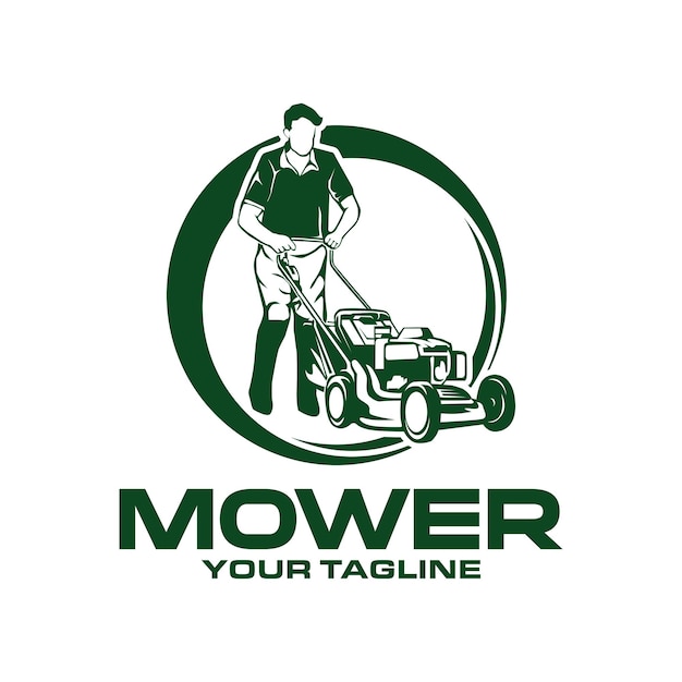 Lawn mower logo template Lawn Gardening Logo Design Vector illustration