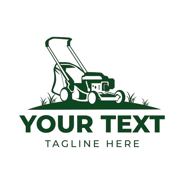 Vector lawn mower logo template lawn gardening logo design vector illustration