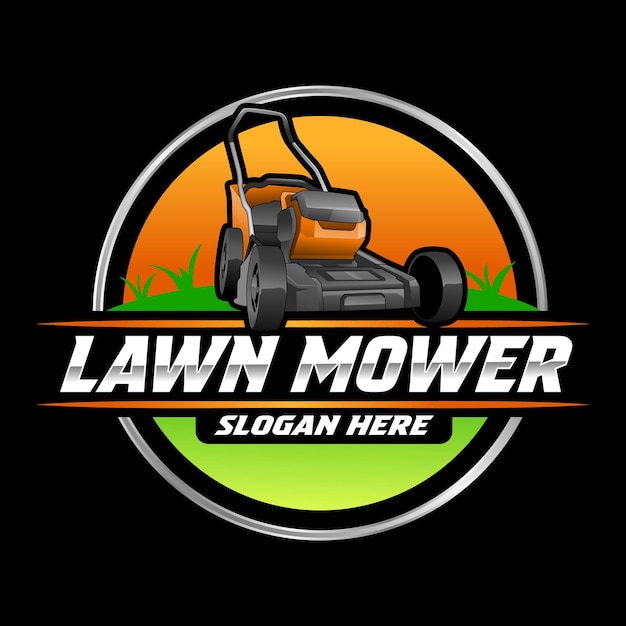 Vector lawn mowing logo lawn care