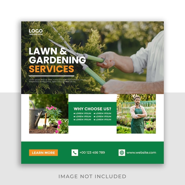 lawn service social media post template