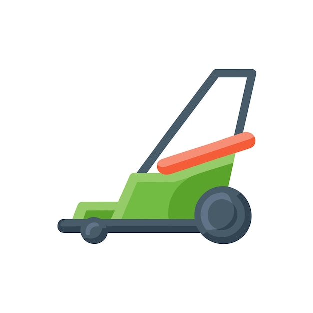 lawnmower icon Simple lawnmower colored flat icon on isolated white background