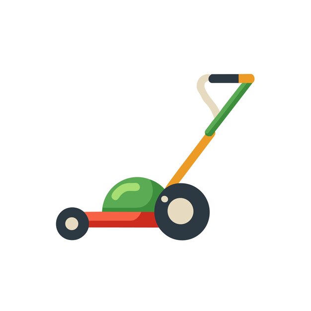 Vector lawnmower icon simple lawnmower colored flat icon on isolated white background