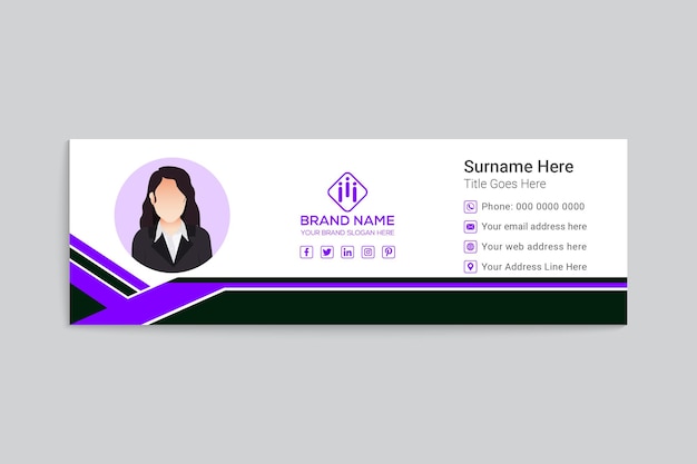 Lawyer card email signature template design