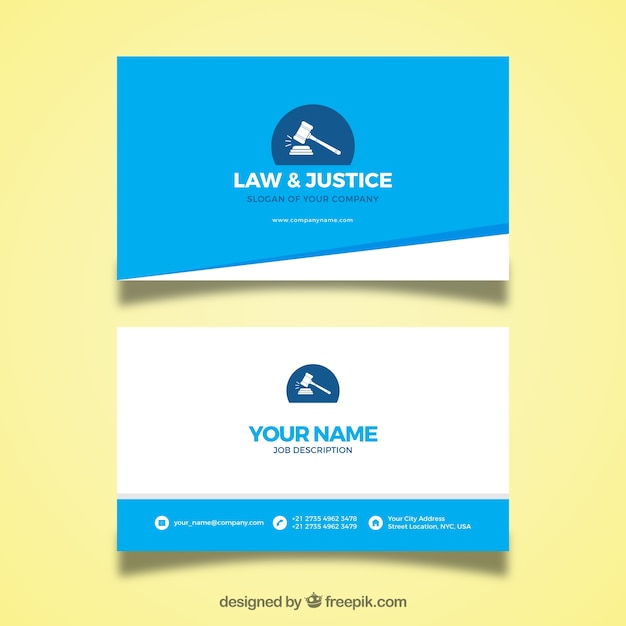 Vector lawyer card template