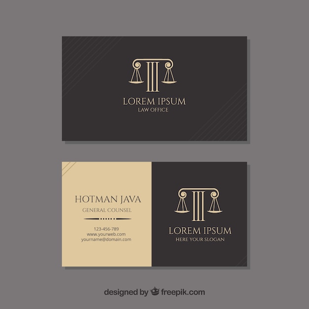 Vector lawyer card template