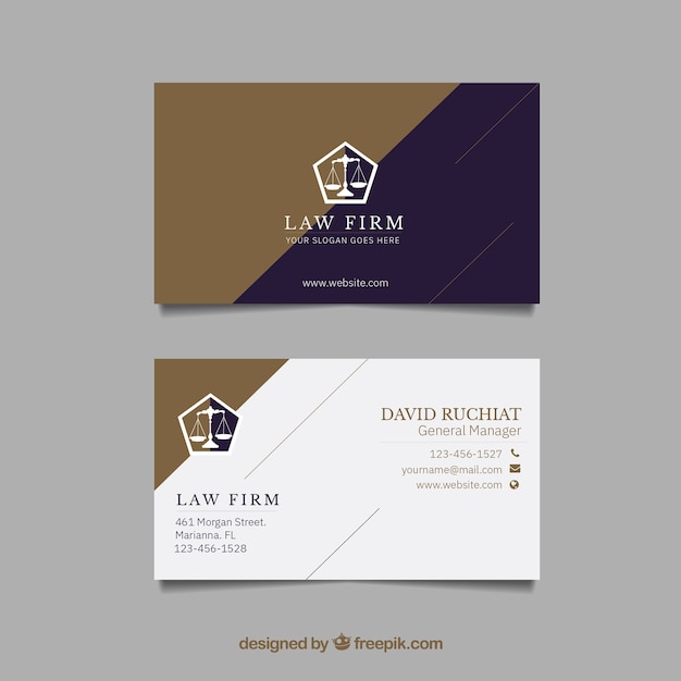 Vector lawyer card template