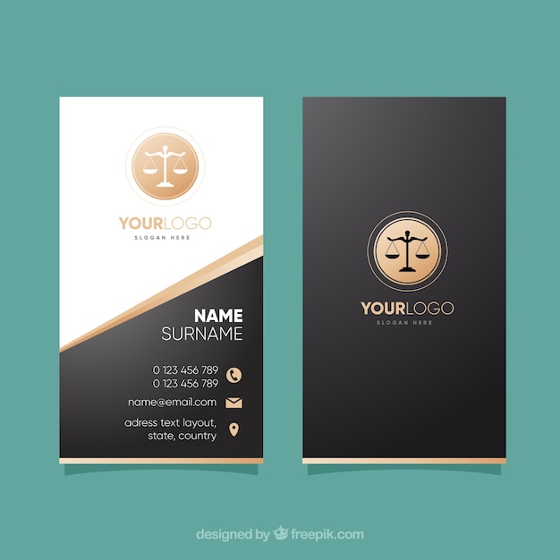 Vector lawyer card template