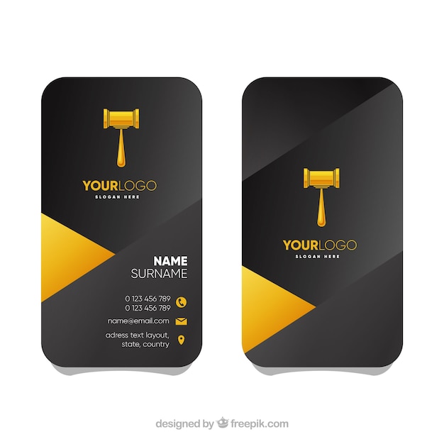 Vector lawyer card template