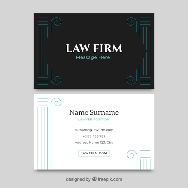 Vector lawyer card template