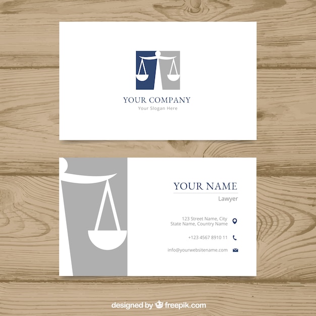 Vector lawyer card template