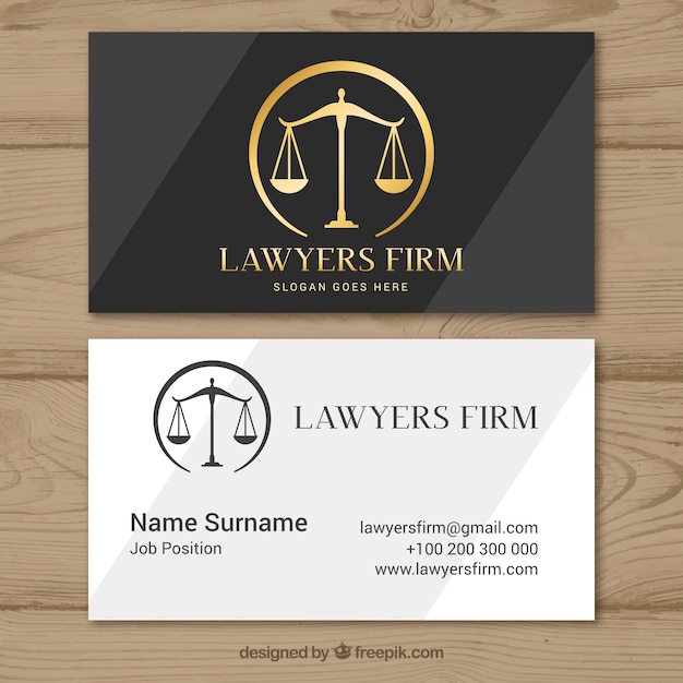 Vector lawyer card template