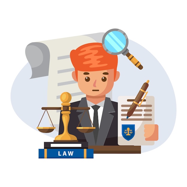 Vector lawyer illustration design for law firm