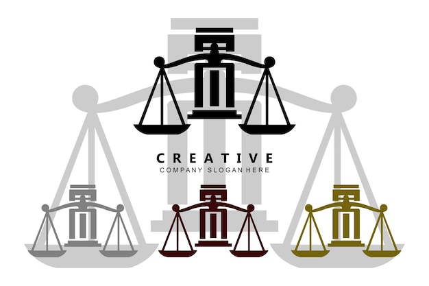 Lawyer or Justice law logo vector design icon illustration