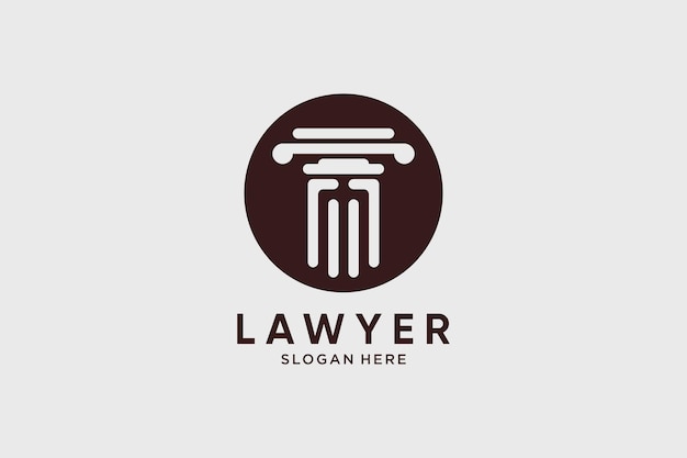 Lawyer logo design vector template with circle icon and creative idea